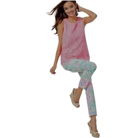 Lilly Pulitzer Kelly High Rise Skinny Ankle Pant Multicolor Totally Blossom Wome - Picture 8 of 16